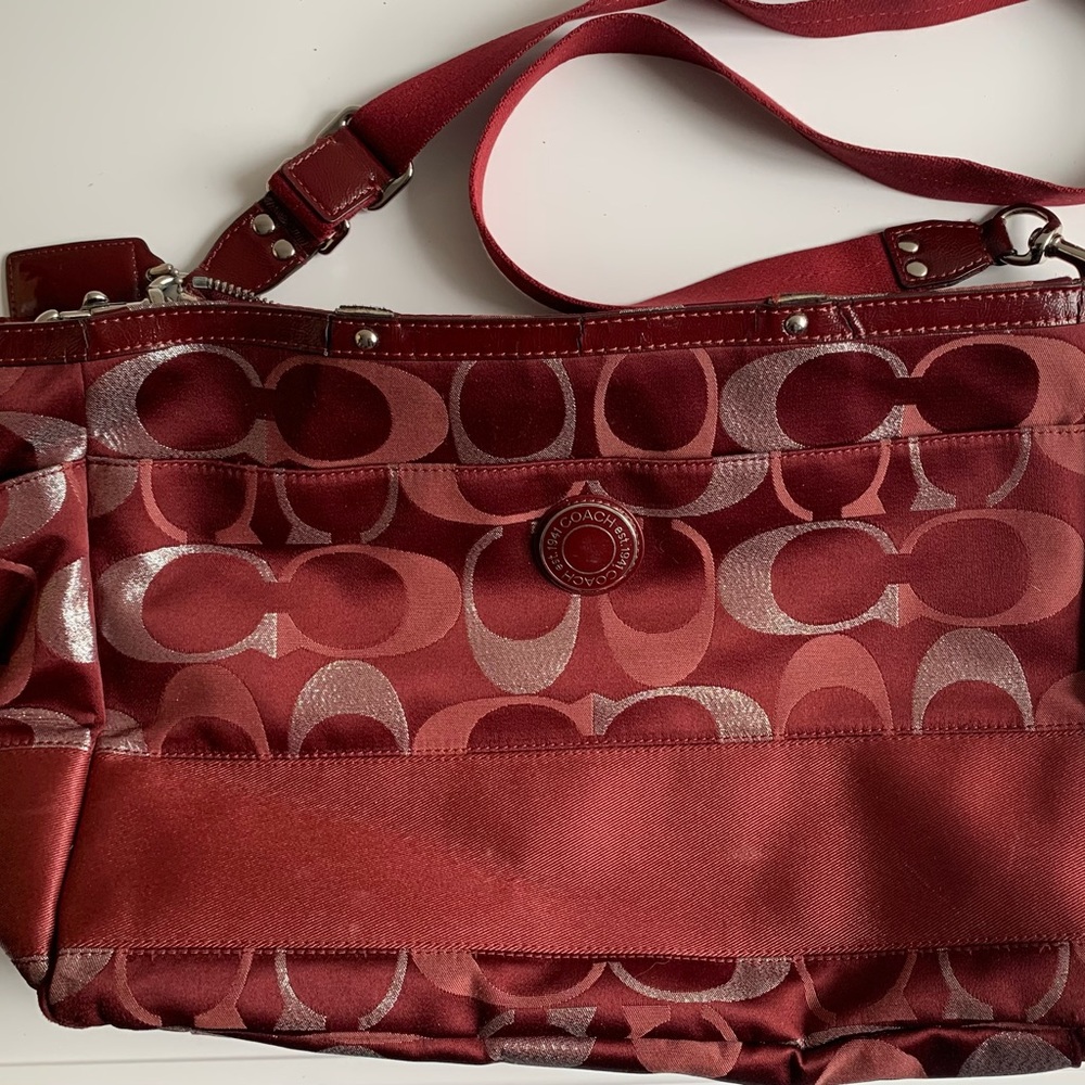 Extra Large Coach Burgundy Shoulder Bag or Cross Body